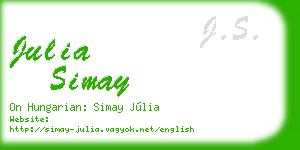julia simay business card
